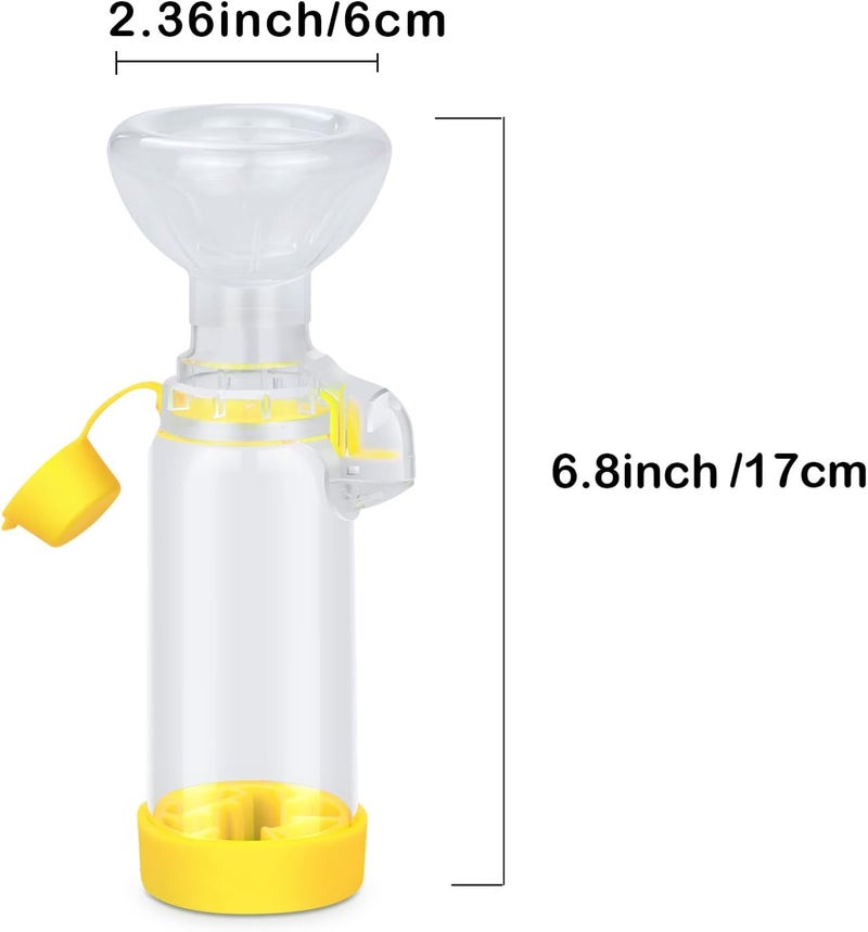 freespace Chamber for Pets Inhaler Spacer for Cat or Dog Handheld Spacer for Giving Medicine to Your Pet with Exclusive Breathing Indicator (for Cat(Yellow)) - Image 2